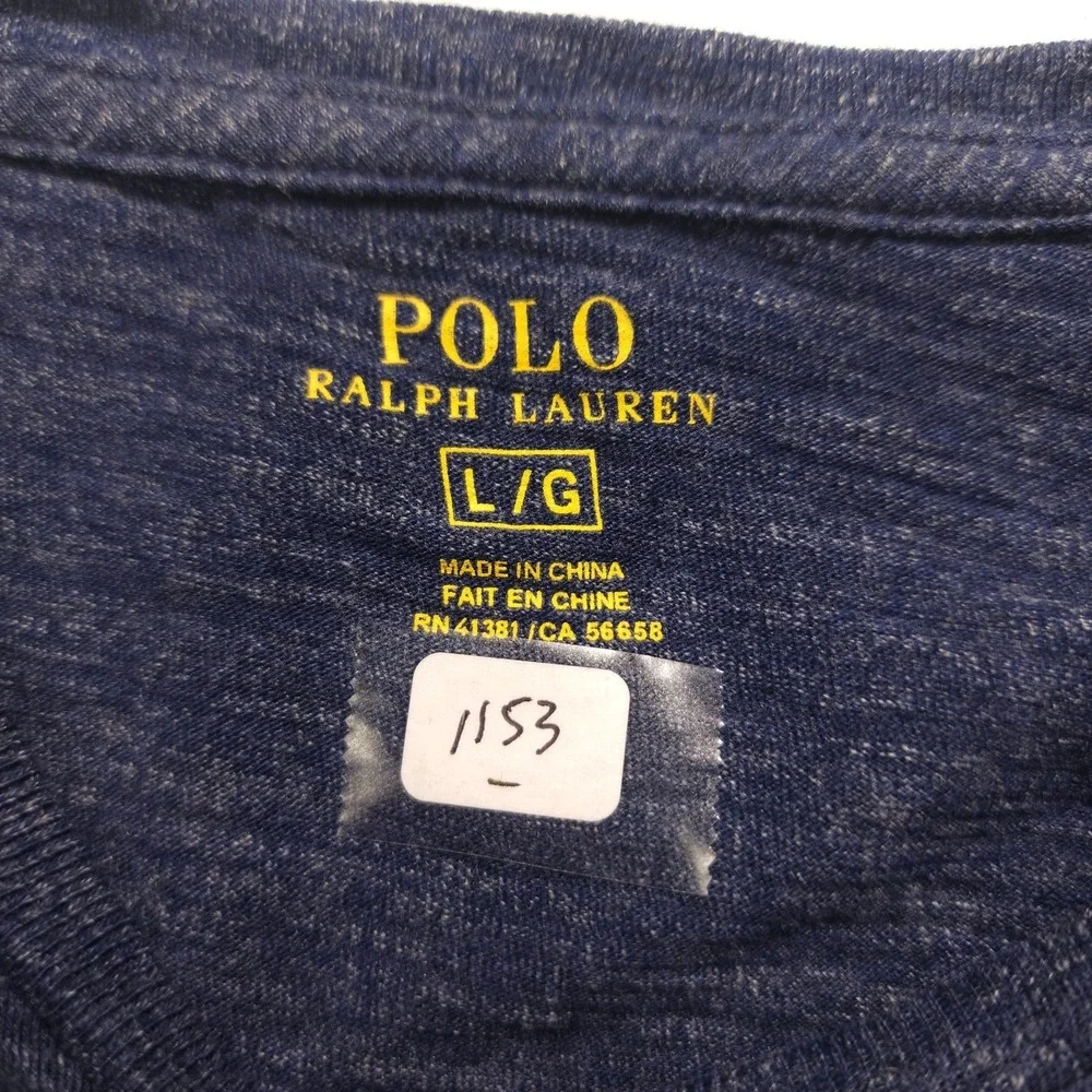 Polo Ralph Lauren T Shirt Mens Large Blue Cotton Crewneck Embroidered Logo